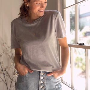 Light Grey Velvet Box Tee
